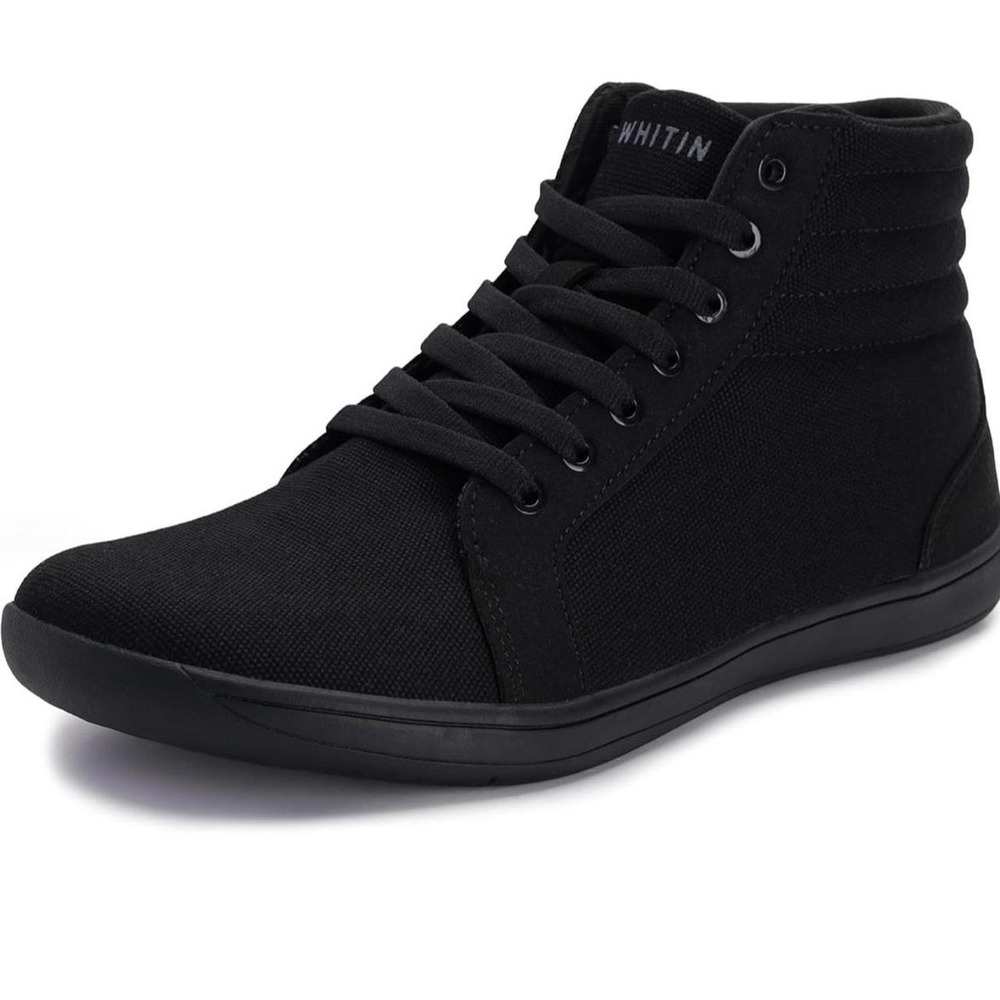WHITIN Men's Wide Toe Box Barefoot Walking Shoes All Black 9.5 New